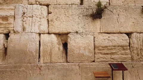 Tracking shot from inside the western wall to outside , jerusalem Stock Footage 145391384