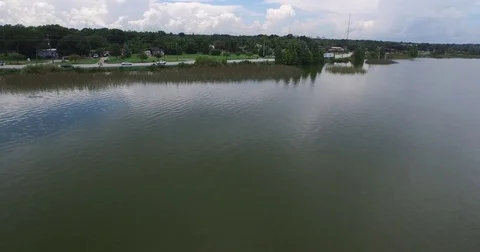Tracking Shot of Lake Shoreline Stock Footage 70732811