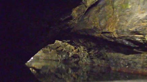 Tracking shot of leaving cave system in czech republic Stock Footage 40027227
