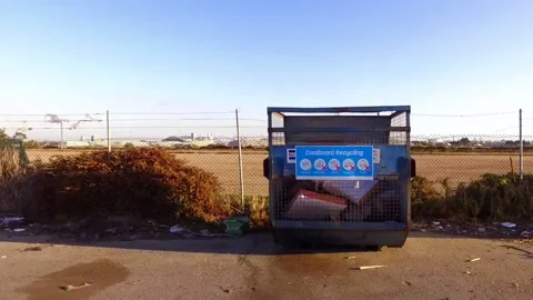 Tracking shot left drone - rubbish Stock Footage 151936201