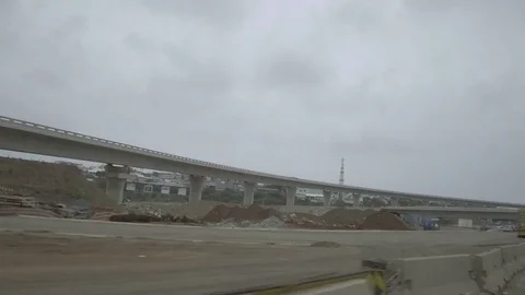 Tracking shot of  of the longest incremental bridge in the Southern hemisphere. Stock Footage 82967378