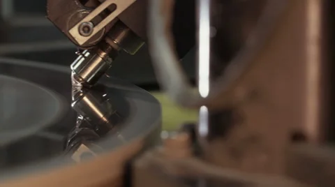 Tracking shot of a machine polishing diamond Stock Footage 65257580