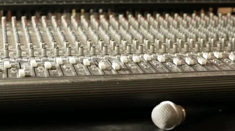 Tracking shot of mix table Stock Footage 21607999