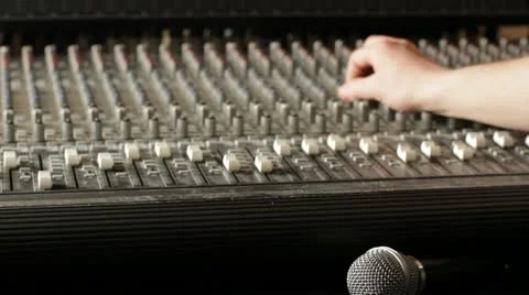 Tracking shot of mix table 스톡 동영상 21616200