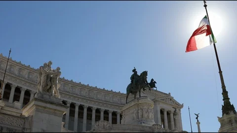 A tracking shot of the Monument of the Altare della Patria. 스톡 동영상 101740670