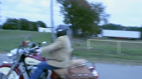 Tracking Shot of Motorcycle Speeding By Stock-Footage 46647713