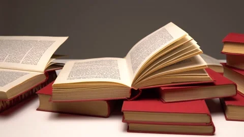 Tracking shot of multiple books 4K Stock Footage