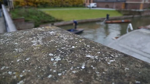 Tracking shot over a historical bridge in Cambridge Video stock 99460409