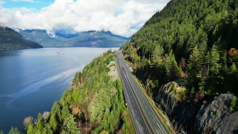 Tracking shot over Howe Sound, BC Stock Footage 344900417