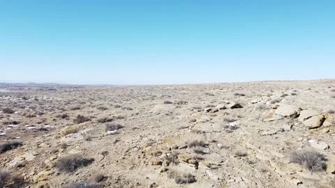 Tracking shot over vast and empty desert in northern New Mexico Stock Footage 209160862