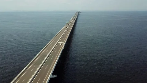 Tracking shot of overseas highway Stock Footage 81263209
