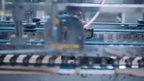 Tracking shot, packaging printing line. Stock Footage 197463099