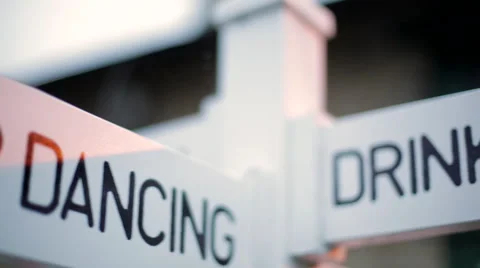 Tracking Shot Past Old Fashioned Signpost Stock Footage 44285811