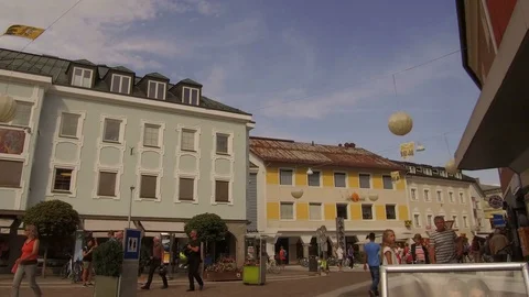 Tracking shot, pedestrian zone, Lienz Stock Footage 79654957