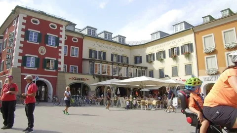 Tracking shot, pedestrian zone, Lienz Stock Footage 79655550