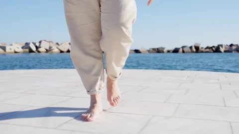 Tracking shot of person walking Stock Footage 268503674