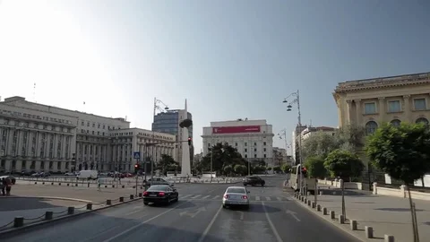 Tracking shot in Revolution Square, Bucharest Stock Footage 69197007