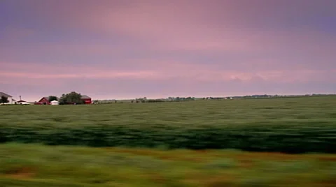 Tracking shot right to left of Illinois farm scene. Stock Footage 29804891