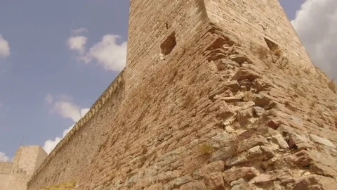 Tracking shot Rocca Maggiore, Assisi Stock Footage 82073544