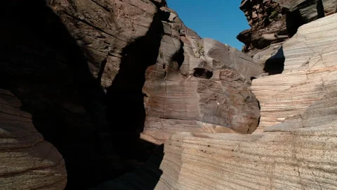 Tracking Shot of Rock Formation in a Valley Stock Footage 166727650