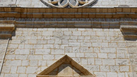 Tracking shot on rose window in downtown Annecy, France Stock-Footage 91376903