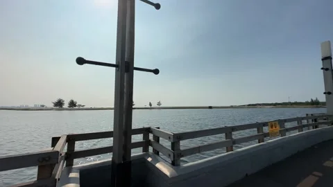 Tracking Shot of Sea View from Bridge Stock Footage 244857639