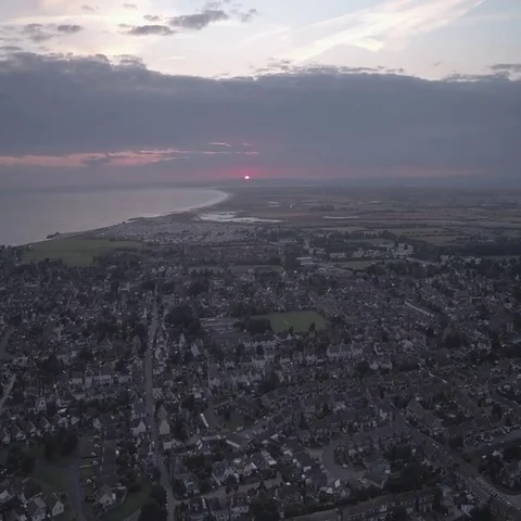 Tracking shot of Selsey at Sunset Stock Footage 69531395