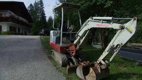Tracking shot on a small excavator Stock-Footage 78202202