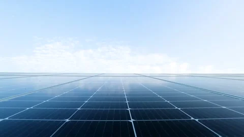 Tracking Shot of Solar Panels at Charanka Solar Park Gujarat India 02 Stock Footage 340559675