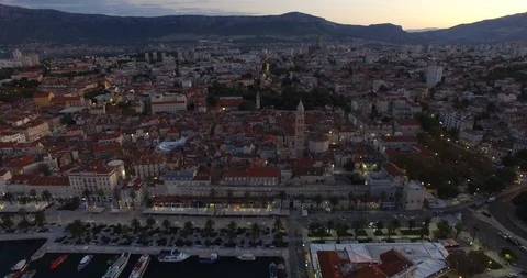 Tracking Shot Split Croatia Sunrise Stock Footage 118322539