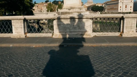 Tracking shot on statue of an angel bridge by castel sant angelo Rome Stock Footage 92663854