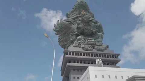Tracking shot of statue in Bali 3 Stock Footage