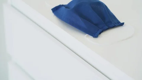 Tracking shot on surgical mask Stock Footage 128977095