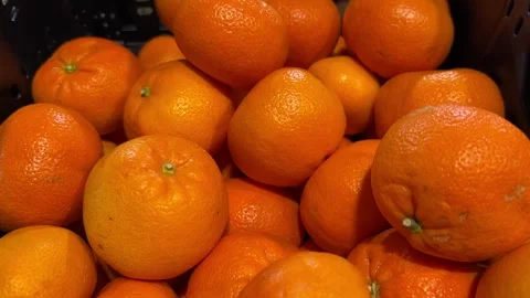 Tracking shot on tangerines displayed Stock Footage 307239218