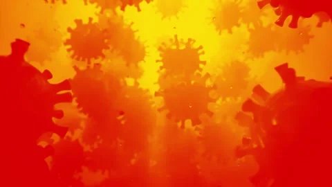 Tracking shot through corona viruses in bloodstream Stock-Footage 164879315