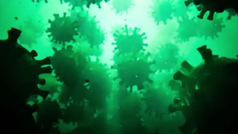 Tracking shot through sars cov-2 coronaviruses in blood Stock Footage 164879318