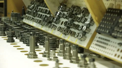 Tracking shot of tools in a factory 스톡 동영상 45896579