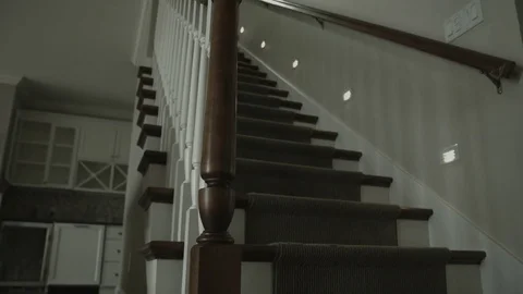 Tracking shot toward Staircase Stock Footage 82977922