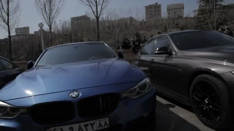 A tracking shot of various models bmw 動画素材 145453133