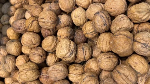 Tracking shot on walnuts Video stock 310628592
