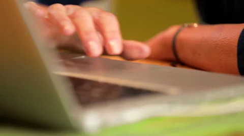 Tracking Shot Working On Laptop Stock Footage 44286532