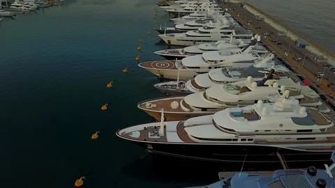 	Tracking shot of yachts at a harbour Stock Footage 89508804