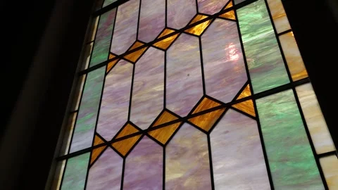 Tracking By Simple Stained Glass Window Video stock 315226711