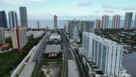 Tracking Skyline Sunny Isles Stock Footage 238769662