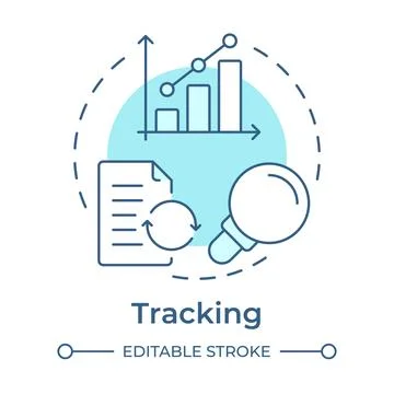 Tracking soft blue concept icon Stock Illustration