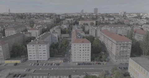 Tracking Soviet-Era Prague Through a Trucking Shot Stock Footage 255521810