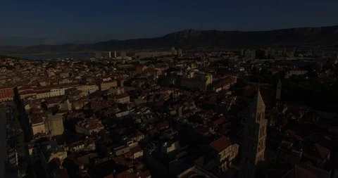 Tracking Split Skyline Sunrise Stock Footage 118322284
