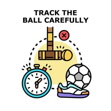 Tracking sport ball progress and performance concept Stock Illustration