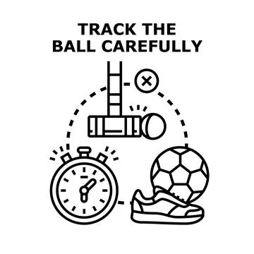 Tracking sport ball progress and performance concept Stock Illustration