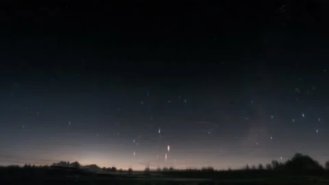 Tracking stars reflected in a pond Stock Footage 205400471